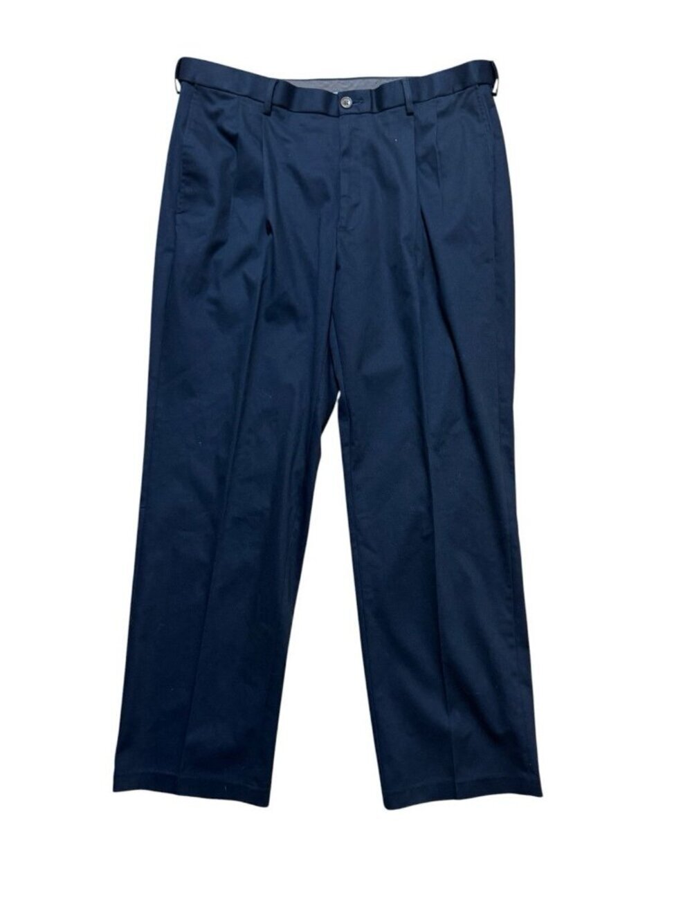 Haggar Classic Fit No Iron Khaki Pants 38x31 Navy Stretch Dress